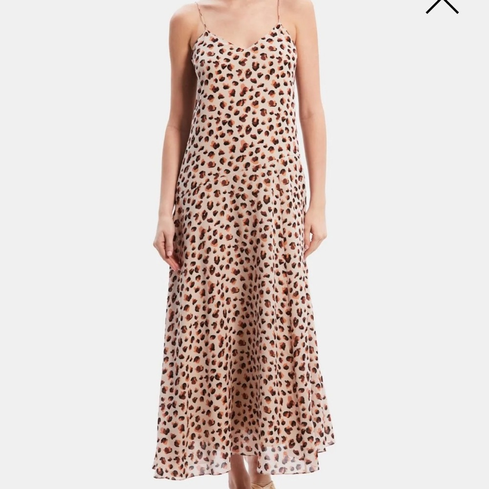 Theory Leopard Print Spaghetti Strap Dress Size 4 NWT